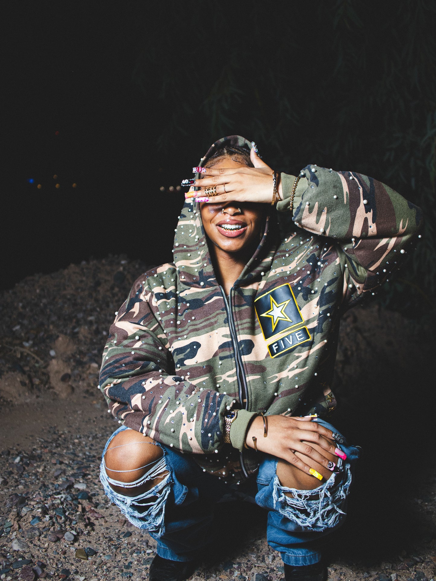 Uniform camo bomber jacket