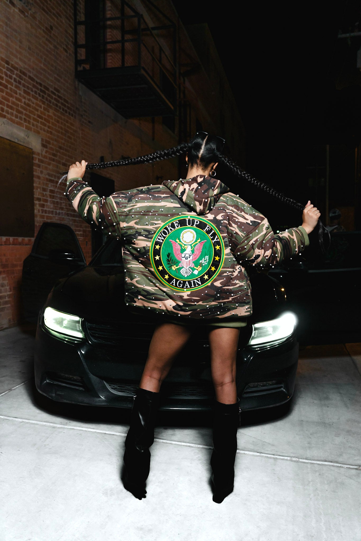 Uniform camo bomber jacket