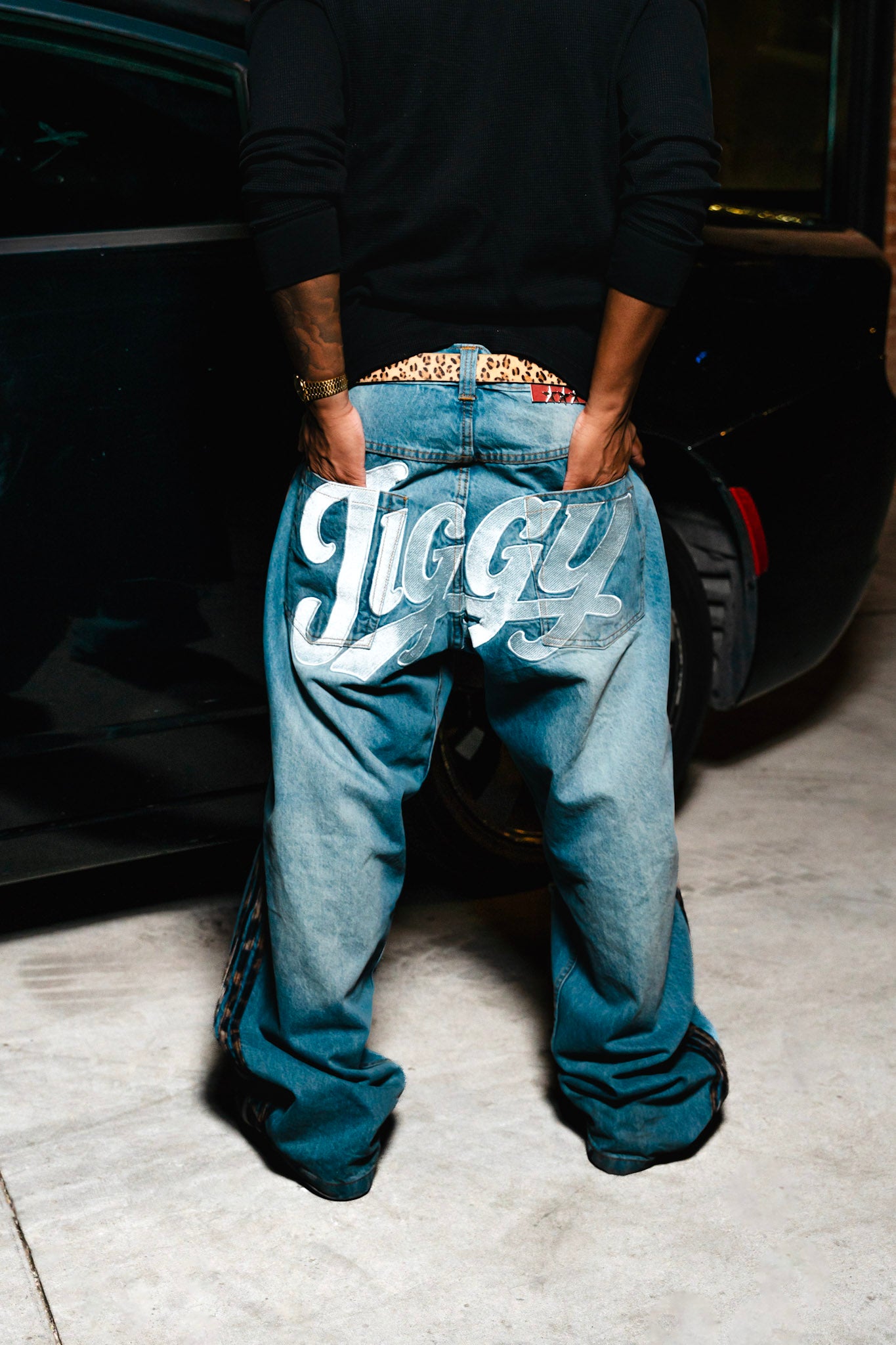 Jiggy leopard denim