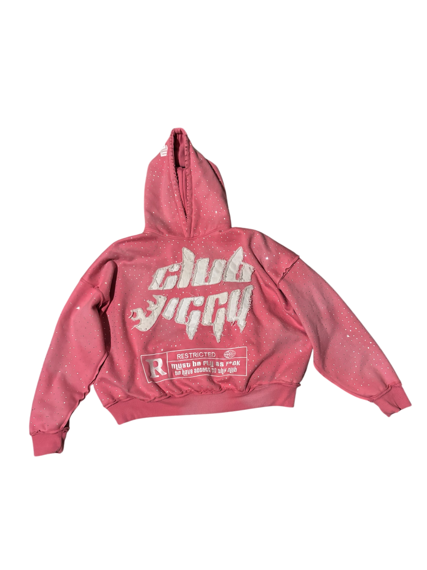 PINK RHINESTONE HOODIE