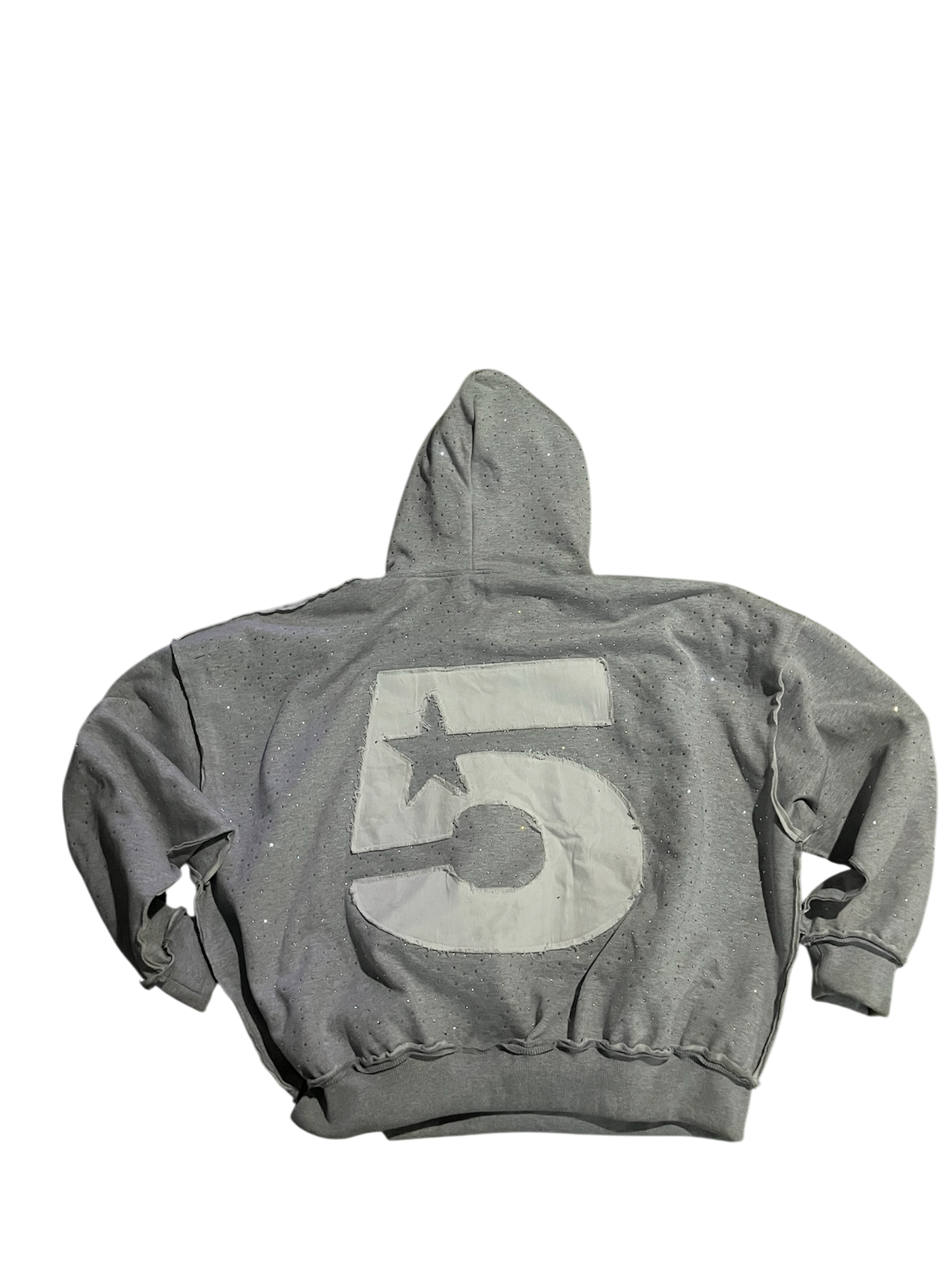 Ice gray rhinestone hoodie